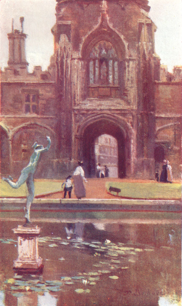 OXFORD. Christ Church College-Tom Quadrangle 1903 old antique print picture
